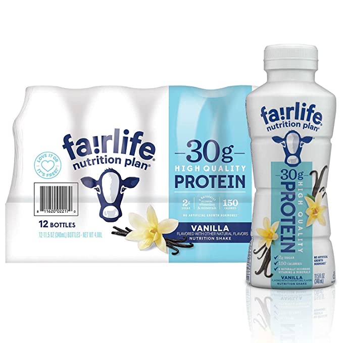 Fair Life Nutrition Plan High Protein Shake, Vanilla, 11.5 Fl Oz, Pack of 12 - 811620022170
