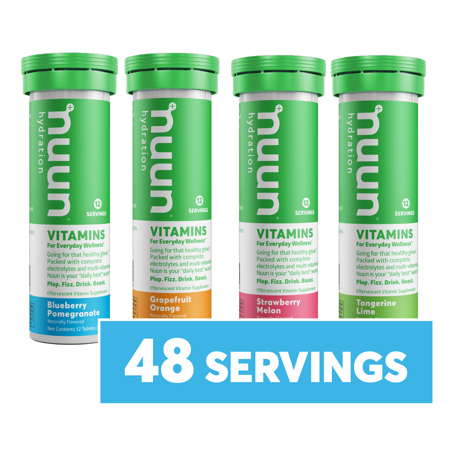 Nuun Vitamins: Vitamins + Electrolyte Drink Tablets, Mixed Fruit Pack, 4 Tubes (48 Servings) (B01NBEY9HY) - 811660021850