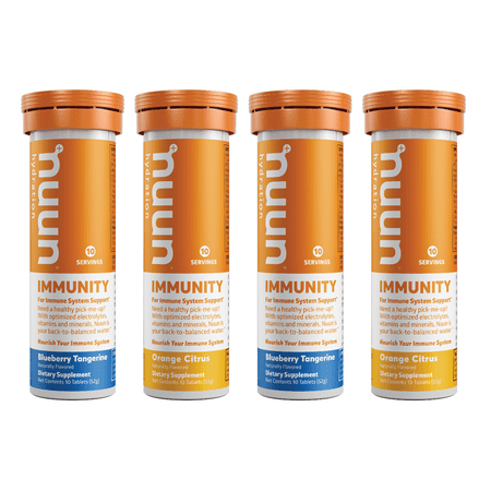 Nuun Immunity Immune Support Electrolyte Drink Enhancer Mixed Flavor Tablets Four 10 Count Tubes - 811660022130