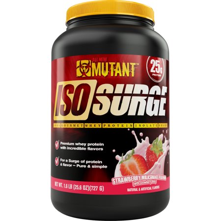 Mutant ISO Surge Whey Protein Powder Acts FAST to Help Recover, Build Muscle, Bulk and Strength, Uses Only High Quality Ingredients, 1.6 lb - Strawberry Milkshake (B01C702DPA) - 811662021766