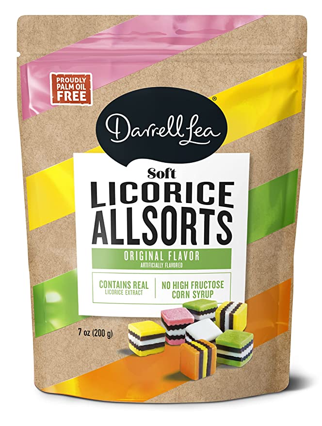  Darrell Lea Soft Australian Licorice Allsorts (1-Pack) 7oz Bag - NON-GMO, NO HFCS, - Made in Small Batches with Ethically-Sourced, Quality Ingredients  - 811737079623