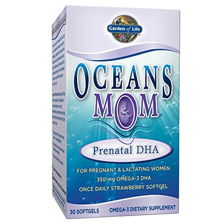 Garden of Life Oceans Mom Prenatal Fish Oil Dha, Omega 3 Fish Oil Supplement - Strawberry, 350Mg Prenatal Dha, Pregnancy Fish Oil Support For Moms Mood And Babys Brain & Eye Development, 30 Softgels - 811846060215