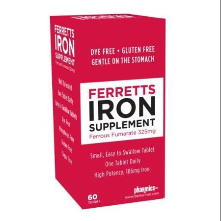 Ferretts Tablets Iron Supplement (325 mg Ferrous Fumarate) - 811857958013