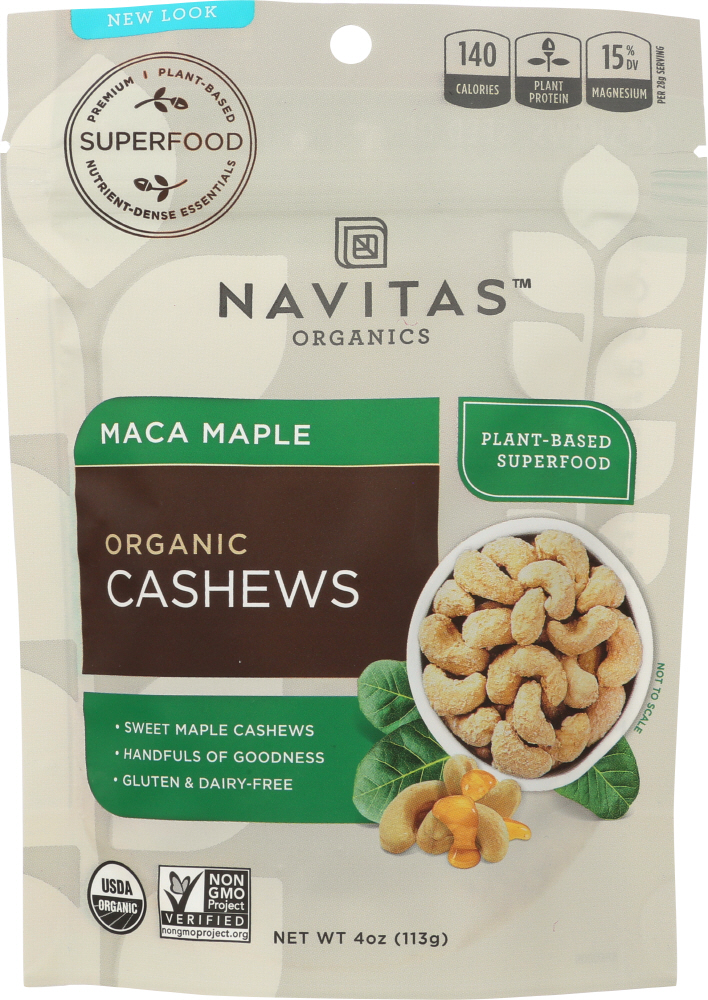 NAVITAS NATURALS: Superfood + Maca Maple Cashews, 4 oz - 0811961020002