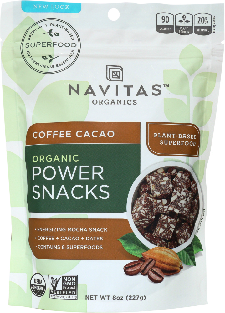 NAVITAS NATURALS: Organic Power Snacks Coffee Cacao, 8 oz - 0811961020057