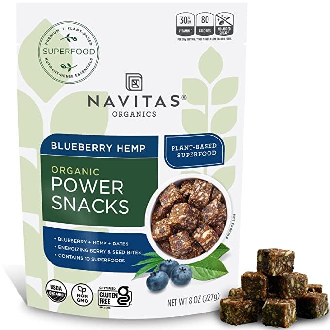 Navitas Naturals Snacks - Organic - Power - Blueberry Hemp - Gluten Free - 8 Oz - Case Of 12 - 858847000109