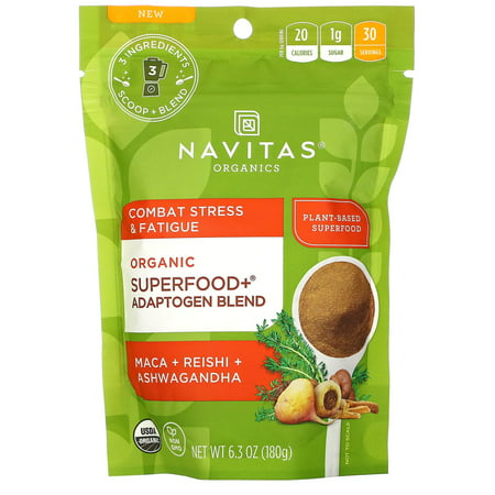 Organic Superfood+ Adaptogen Blend Maca + Reishi + Ashwagandha 6.3 oz (180 g) Navitas Organics - 811961022389