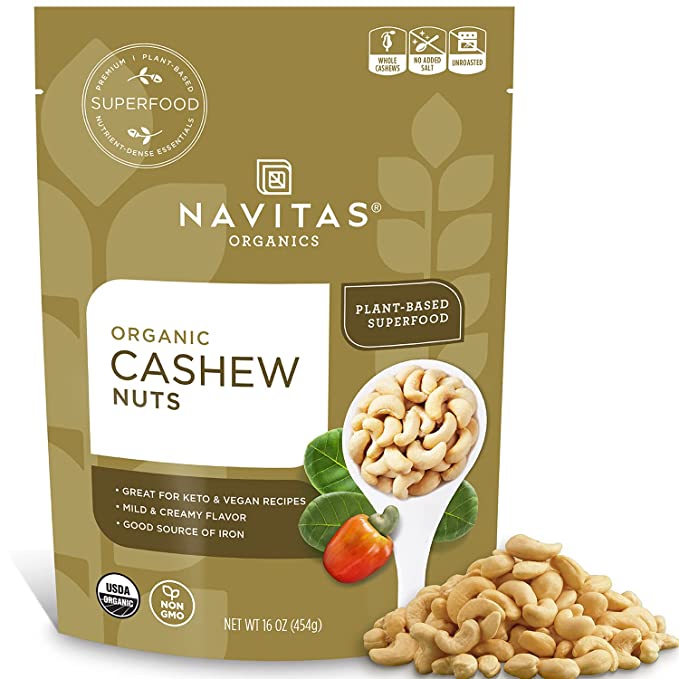  Navitas Organics Cashew Whole Nuts, 16oz — Organic, Unroasted, Non-GMO, Keto, Lab Tested — 15 Servings - 811961022921