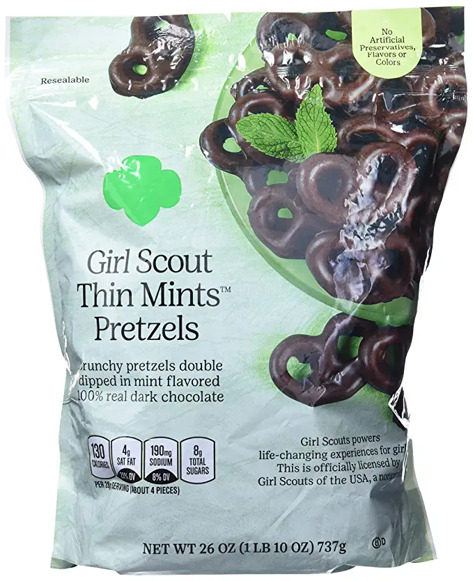  Girl Scout Thin Mints Pretzels 100% Real Dark Chocolate, 26 Oz  - 811991024223