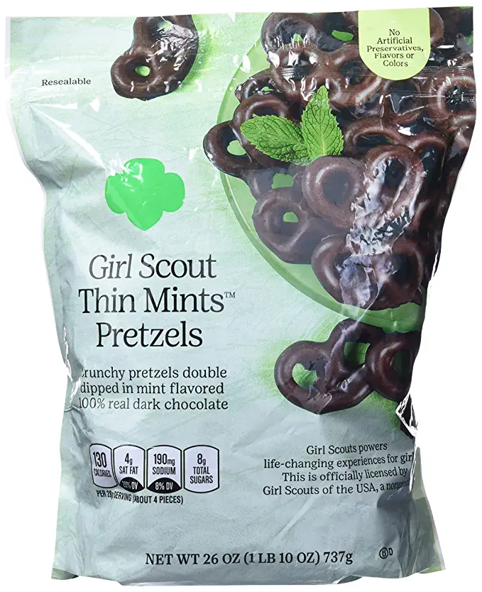 Girl Scout Thin Mints Pretzels 100% Real Dark Chocolate, 26 Oz - 811991024223