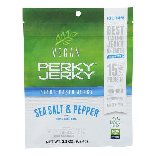 Perky Jerky - Jerky Plnt Bse Sea Salt Pepper - Case Of 8 - 2.2 Oz - 812353022666