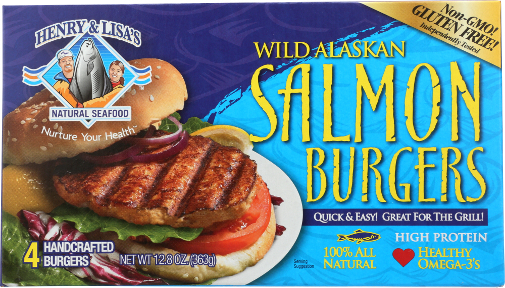 HENRY & LISAS: Wild Alaskan Salmon Burgers, 12.80 oz - 0812410000316