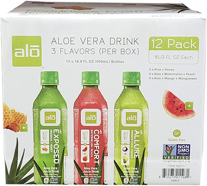  Alo Aloe Vera Drink 12 Piece Variety Pack  - 812475011081