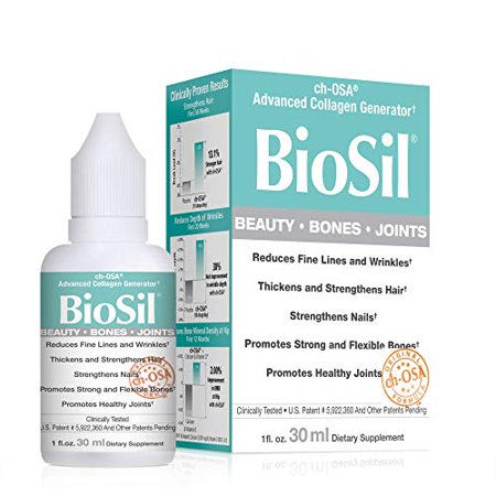 BioSil - Beauty, Bones, & Joints Liquid, Advanced Collagen Generator for Strong Hair + Nails and Healthy Skin + Joints, 120 Servings (1 oz) - 812732026162