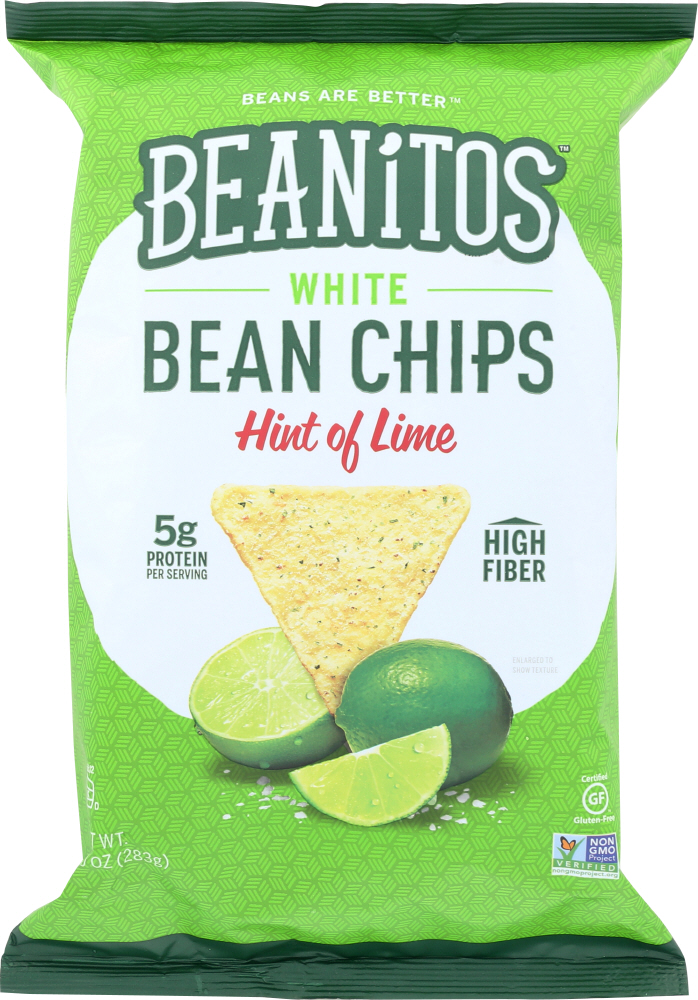 BEANITOS: Hint of Lime with Sea Salt White Bean Chips, 10 oz - 0812891020957