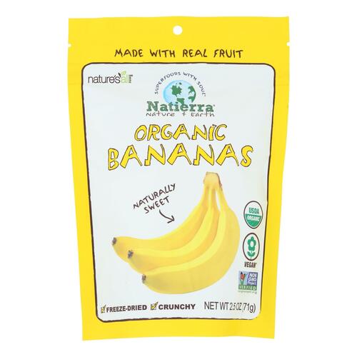 Natierra Organic Freeze Dried Raw - Banana - Case Of 12 - 2.5 Oz. - 812907011085