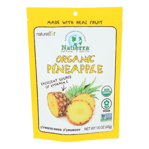NATIERRA NATURE’S ALL: Organic Freeze Dried Pineapples, 1.5 oz - 0812907011115