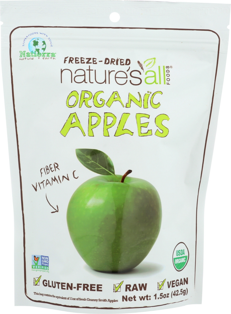 NATURE’S ALL: Organic Freeze Dried Apples, 1.5 oz - 0812907011146