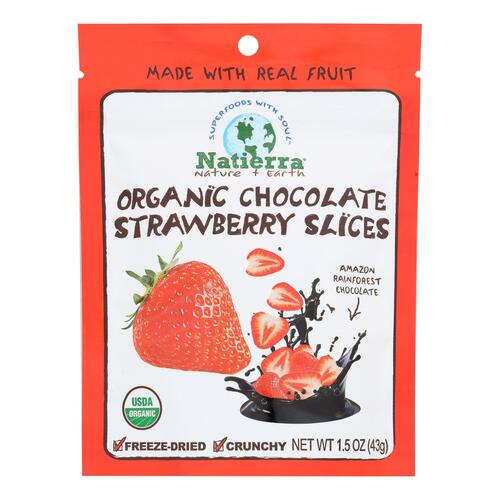 Natierra Organic Chocolate Strawberry Slices - Case Of 12 - 1.5 Oz - 812907015137