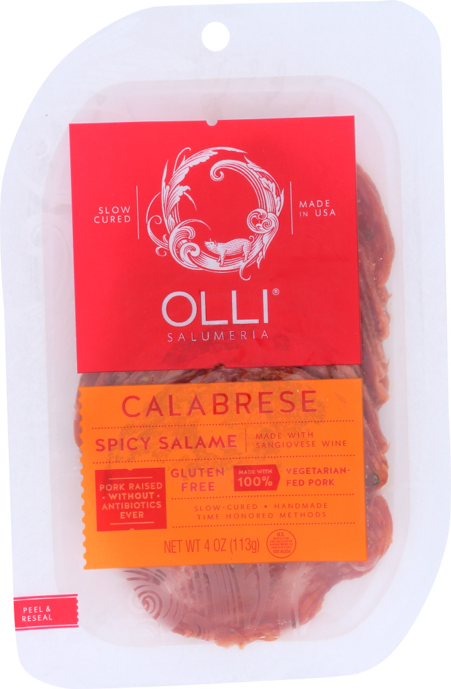 OLLI SALUMERIA: Calabrese Spicy Salami Pre Sliced, 4 oz - 0813039020006