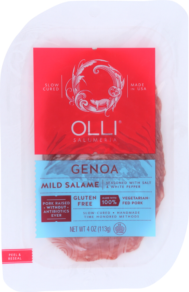 OLLI SALUMERIA: Genoa Mild Salame Pre Sliced, 4 oz - 0813039020105