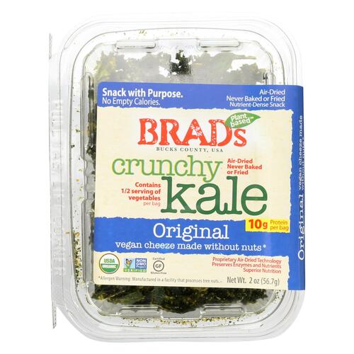Brad's Plant Based - Crunchy Kale - Original - Case Of 12 - 2 Oz. - 2282267 - 813104021679