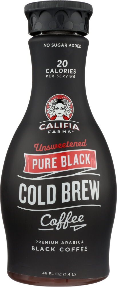 CALIFIA: Pure Black Cold Brew Coffee Unsweetened, 48 oz - 0813636020645