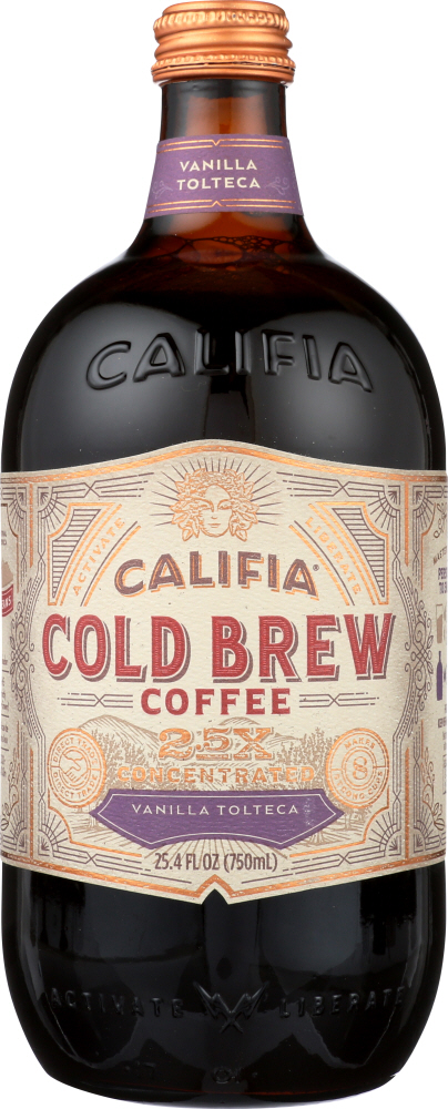 CALIFIA: Concentrated Cold Brew Coffee Vanilla Tolteca, 25.4 oz - 0813636020805