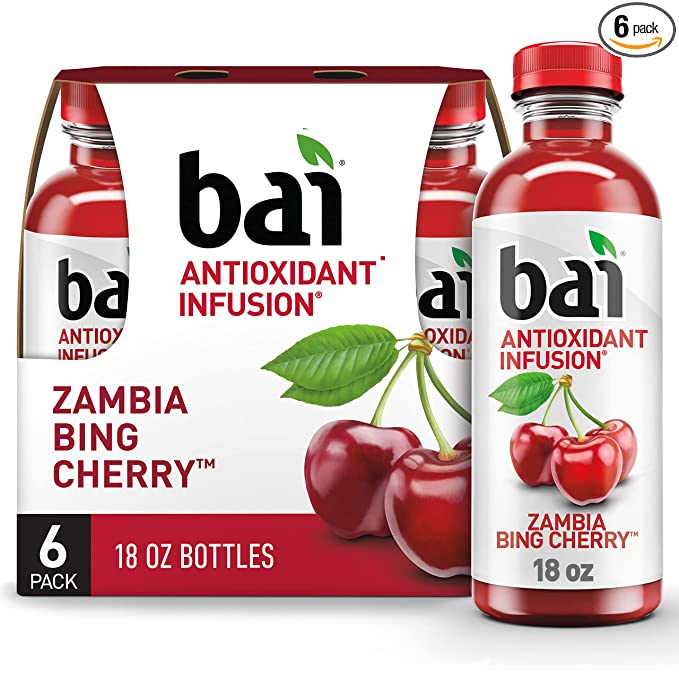  Bai Zambia Bing Cherry, 18 fl oz Bottles, 6 Pack  - 813694025767