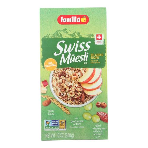  Familia Swiss Muesli Cereal, No Added Sugar, 12-Ounce Box (Pack of 6) - 813730010047