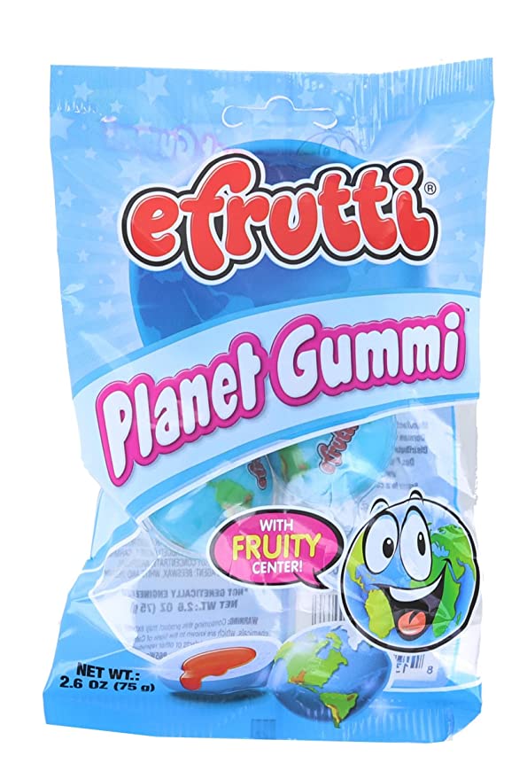 Efrutti Planet Gummi - Gummy Candy - 2.6 OZ - 1 PK Fruity Flavor Individually Wrapped - 813805000188