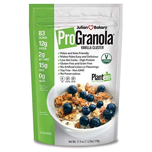  Julian Bakery® ProGranola® Cereal Vegan | Vanilla Cluster | 12g Protein | 2 Net Carbs | Gluten-Free | Grain-Free | 2 Pack - 813926005024