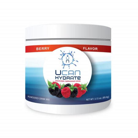 UCAN Hydrate Electrolyte Drink Mix Jar, Berry, No Sugar, Zero Calories,3.15 oz ,30 Servings - 814302011493