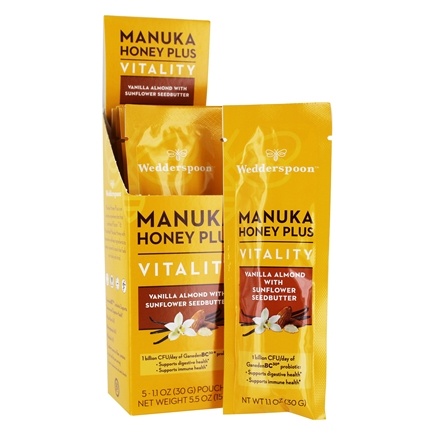 WEDDERSPOON: Manuka Honey Plus Vitality Sunflower Seedbutter Vanilla Almond, 200 gm - 0814422021969