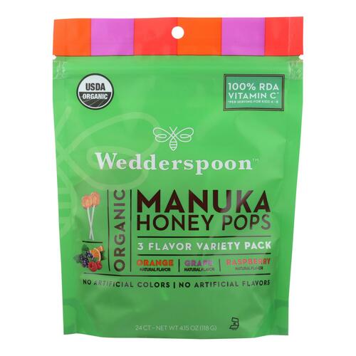 WEDDERSPOON: Organic Manuka Honey Pops For Kids Variety, 4 oz - 0814422022423
