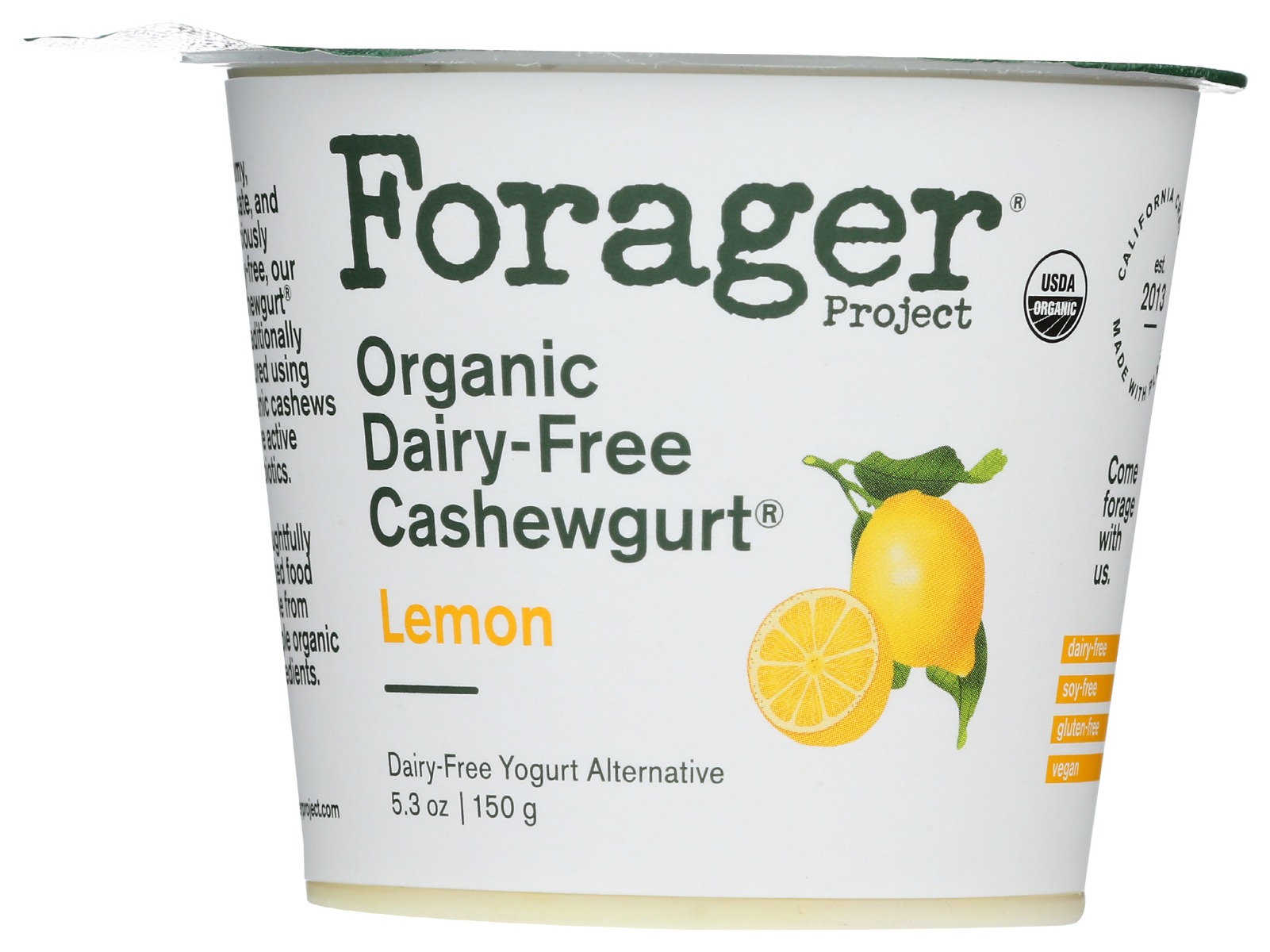 FORAGER: Lemon Organic Cashewgurt, 5.30 oz - 0814558020300