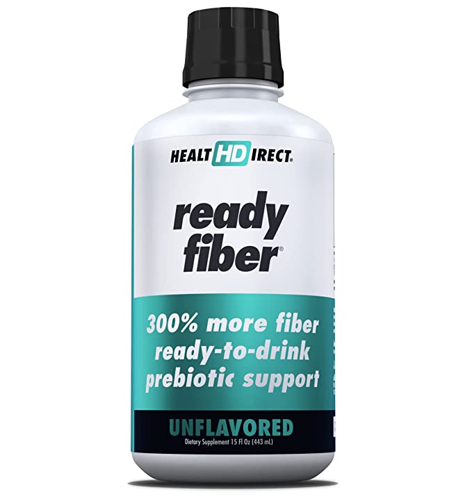 Ready Fiber Non-GMO Liquid Fiber by Health Direct | Regularity, Bloating Relief | Inulin-Free, Psyllium-Free, Great for Adults & Kids | 12,000 MG Prebiotic FOS | 15 Oz - 814599002167