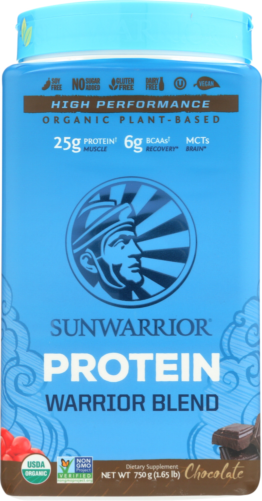 SUNWARRIOR: Warrior Blend Protein Powder Chocolate, 750 gm - 0814784024257