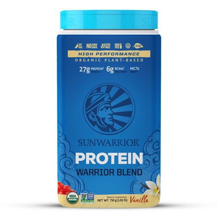 Sunwarrior Warrior Blend - Organic Vegan Plant Protein Powder with BCAAs and Pea Protein - Dairy free, Gluten Free, Soy Free, Non- GMO, Plant based protein powder, Sugar free and Keto Friendly (B075LY8W1C) - 814784024318