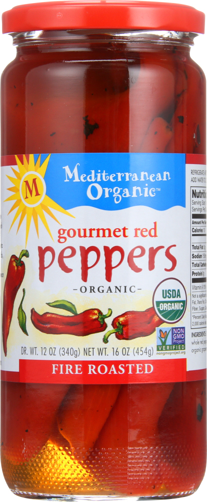 MEDITERRANEAN ORGANICS: Gourmet Red Pepper Fire Roasted Organic, 16 oz - 0814985000029