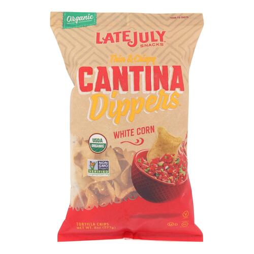 LATE JULY: Chips White Corn Organic Cantina Dippers, 8 oz - 0815099020163