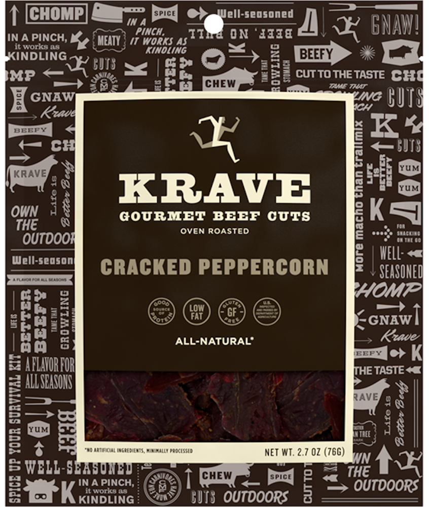 KRAVE: Beef Jerky Cracked Peppercorn, 2.7 Oz - 0815296021505