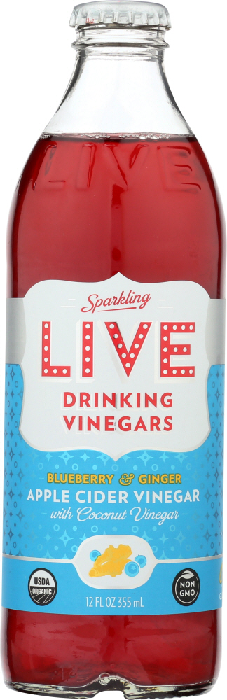 LIVE SODA: Drink Vinegars Blueberry & Ginger, 12 oz - 0815298020216