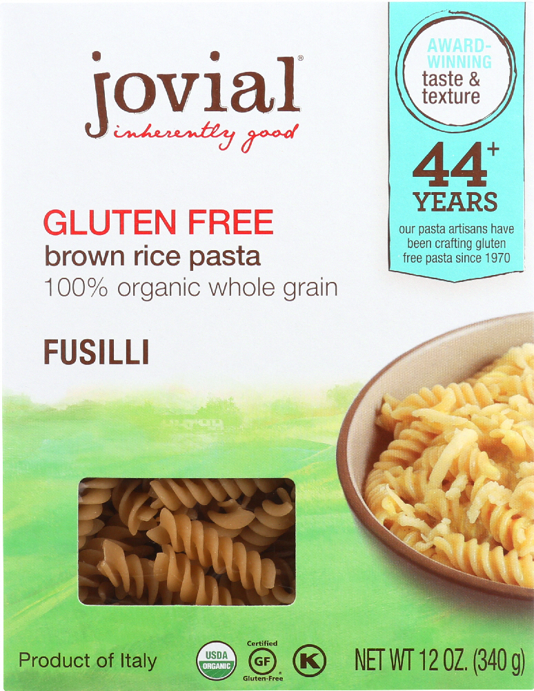 Jovial - Pasta - Organic - Brown Rice - Fusilli - 12 Oz - Case Of 12 - 0815421011234