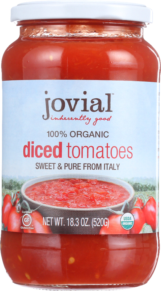 JOVIAL: Organic Diced Tomatoes, 18.3 oz - 0815421013030