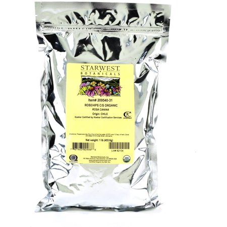 Starwest Botanicals Organic Rosehips Cut Seedless 1-pound Bag - 815478623329