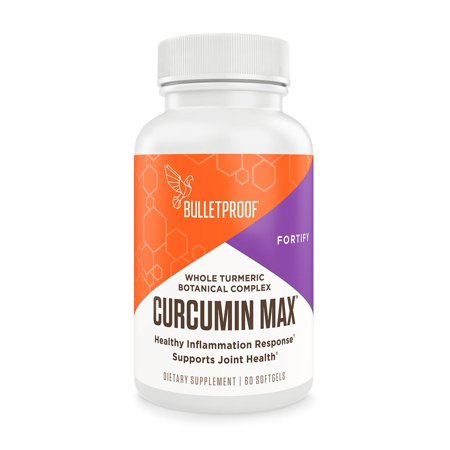 Curcumin Max, 60 Softgels, Bulletproof Keto Supplement for Joint & Inflammation Support & Pain Relief, with 500mg Turmeric Root Complex, Ginger, Boswellia, Stephania, & Brain Octane C8 MCT Oil - 815709023096