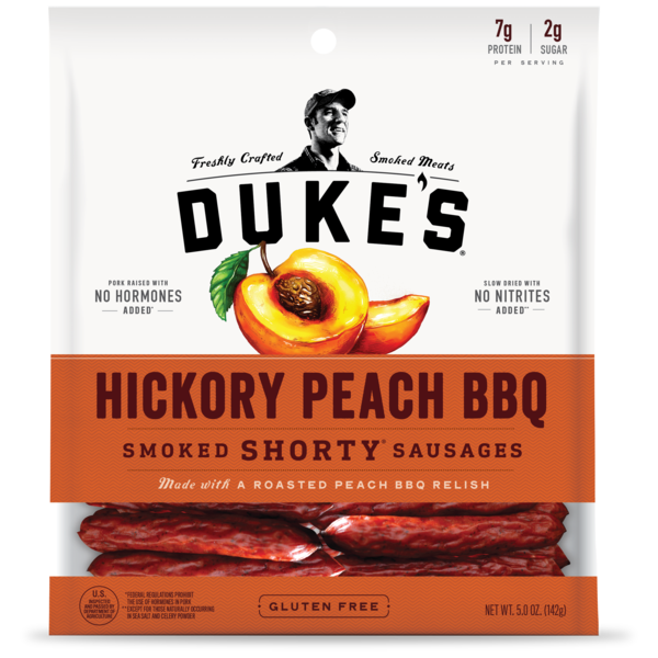 DUKES: Sausages Peach BBQ, 5 oz - 0815800020260