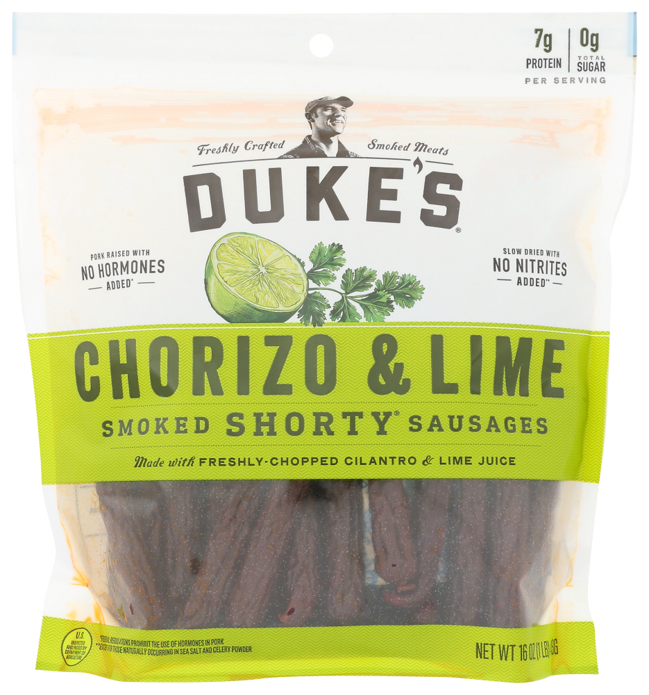 DUKES: Sausages Chorizo Lime, 16 oz - 0815800020277