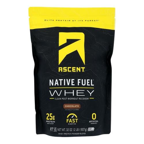 Ascent Native Fuel Chocolate Whey Protein Powder Blend Chocolate - 1 Each - 2 Lb - 0815863020016